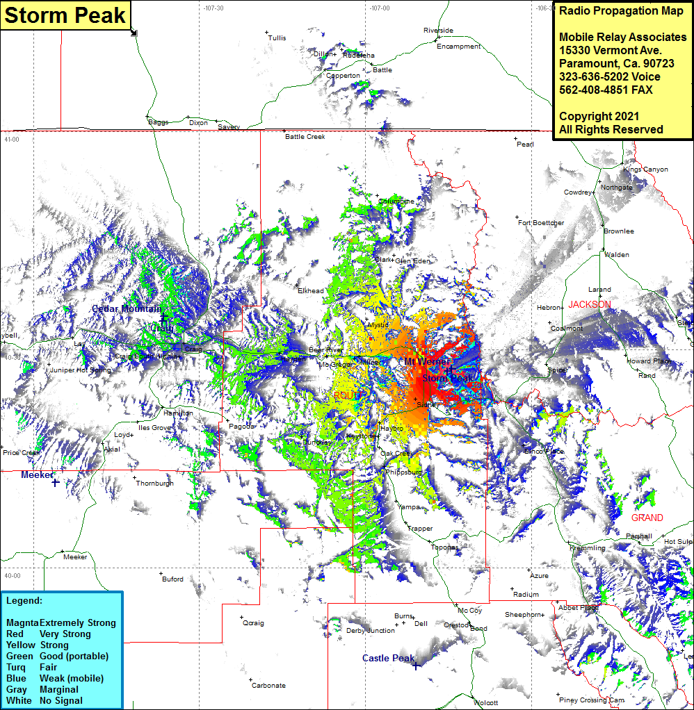 heat map radio coverage Storm Peak